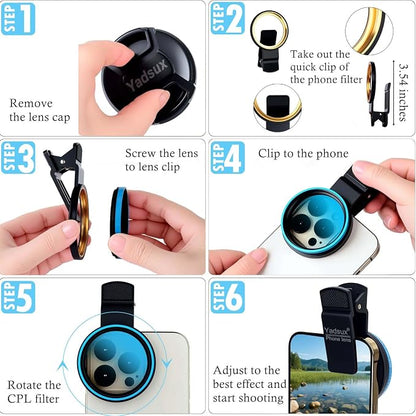 CPL Polarizer Filter, Phone Lens, 52mm Clip-on Polarizing, - Image 8