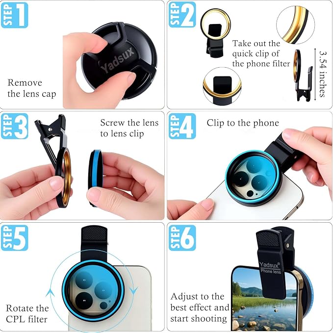 52mm Phone CPL Polarizer Lens Filter Kit, iPhone Camera Attachment, Compatible - Image 8