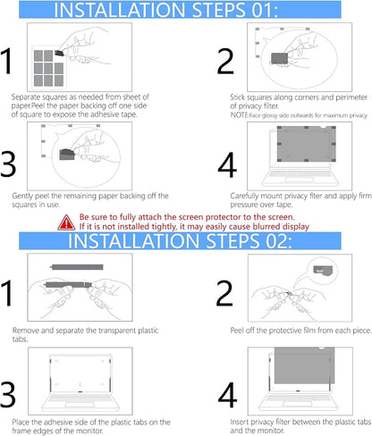4-Way Laptop Privacy Screen Shield 13.3 Inch, Removable 16:9 Aspect 360° - Image 8