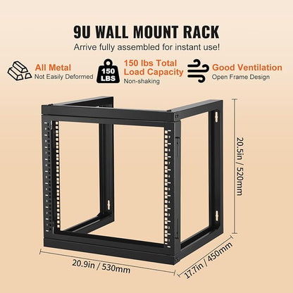 VEVOR 9U Server Rack, Wall Mount Network Rack - Image 4