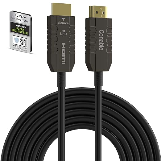 Certified 8K Fiber Optic HDMI 2.1 Cable 35FT, Real HDMI® Cable, Ultra HD by Conable