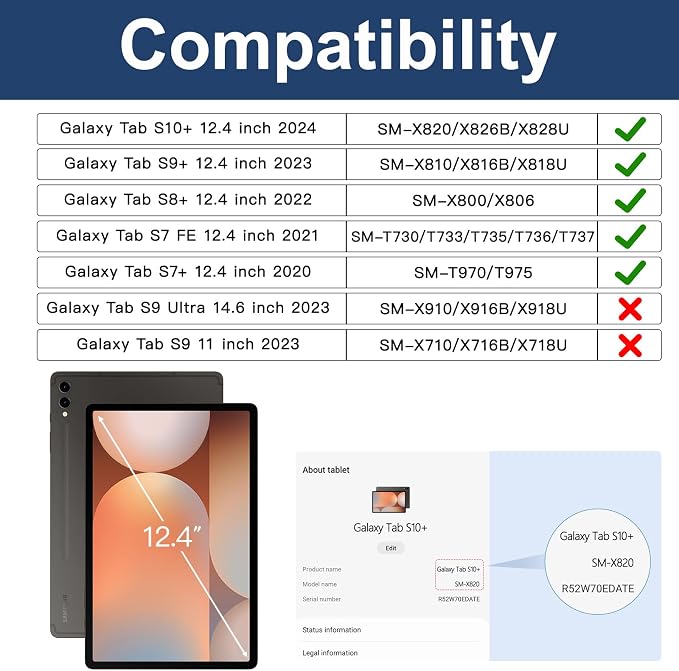 BRAECN for Galaxy Tab S10 Plus Case 2024&S9 FE Plus/S8 Plus/S7 Plus /S7 FE 12.4 - Image 2