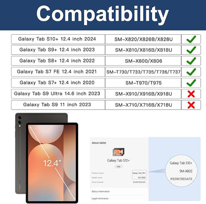 BRAECN for Samsung Galaxy Tab S10 Plus Case 2024/S9 Plus/S9 FE+/S8 Plus/S7 Plus - Image 2