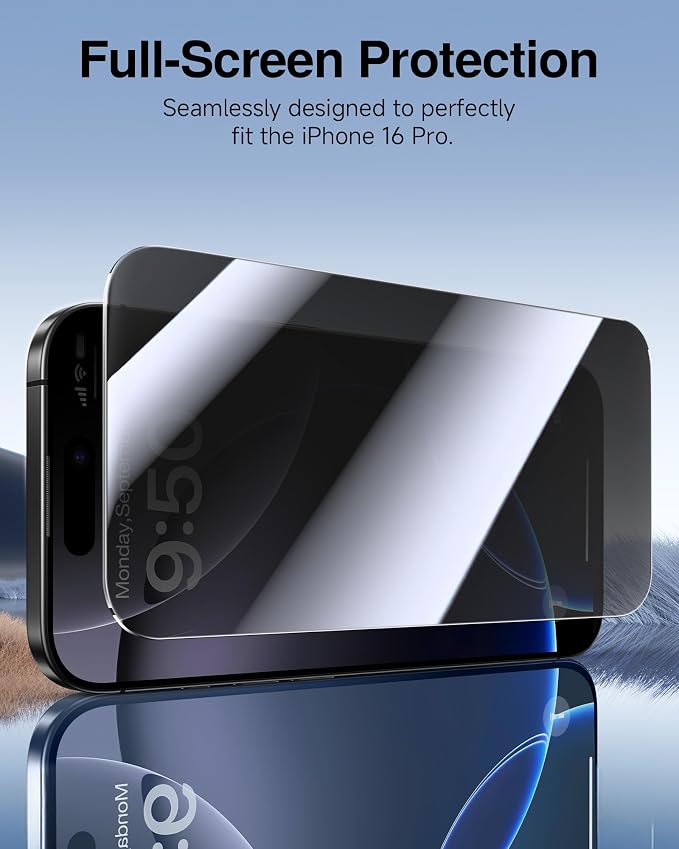 SMARTDEVIL 2 Pack for iPhone 16 Pro Privacy Screen Protector, Military Grade - Image 7