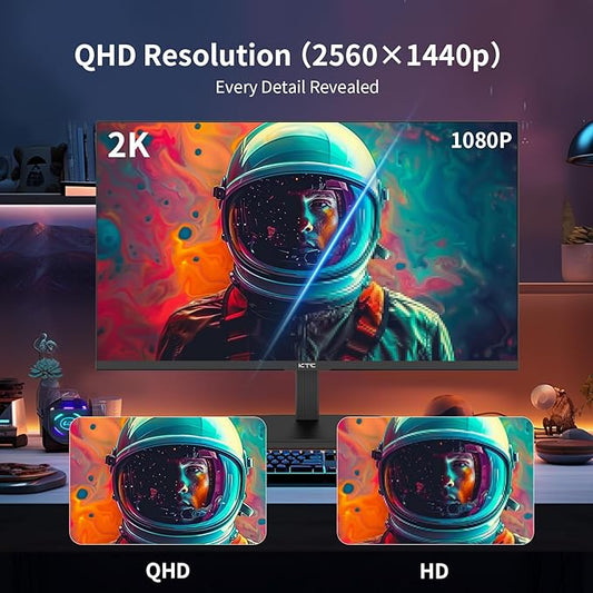 KTC 24 Inch QHD 100Hz Computer Monitor IPS 2K, 1300:1 Contrast, Anti-Blue Light - Image 2