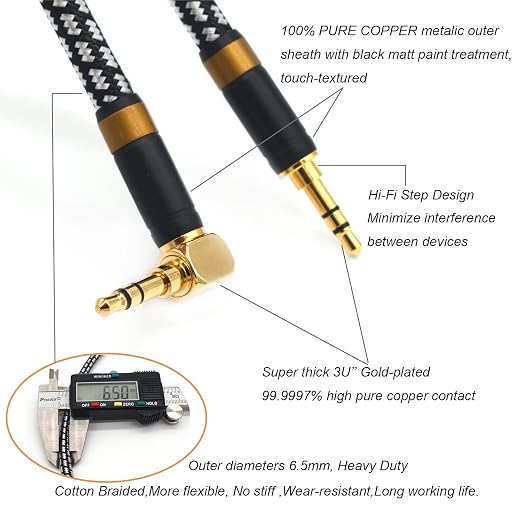 Aux Cord, Audiophile 3.5mm Stereo Audio Cable Unbreakable and Great - Image 2