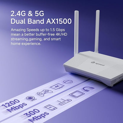 U-SPEED AX1500 WiFi 6 Router Dual Band Wireless Internet Router, Wireless Speed - Image 3