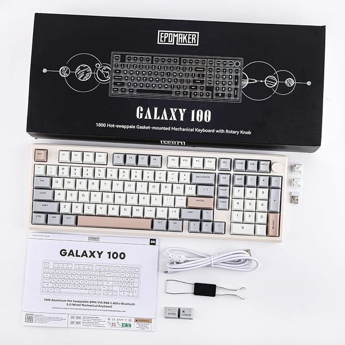 EPOMAKER Galaxy100 QMK/VIA Wireless Gaming Keyboard, Aluminum Shell, Pre-Lubed - Image 8