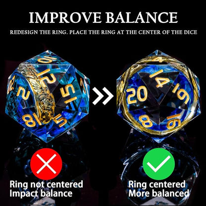 Magic Golden Ring DND Dice Set Sharp Edge Red Resin Dice - Image 6
