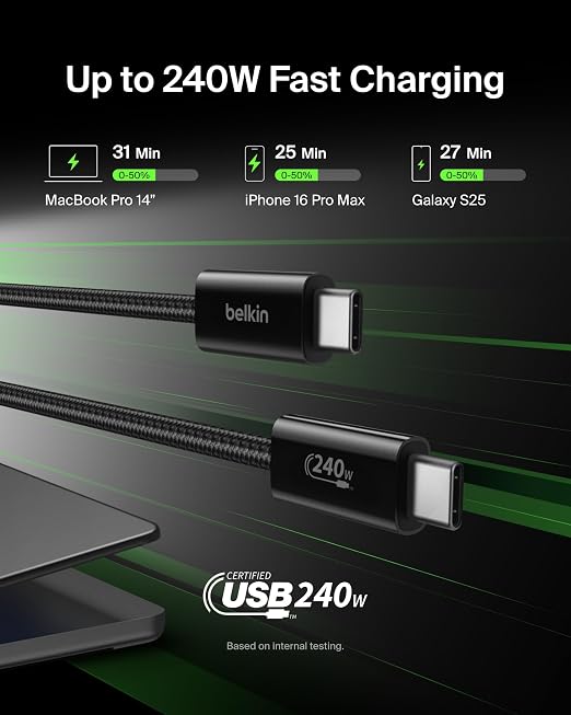 Belkin USB C to USB C Cable ​2-Pack, 240W - Image 2