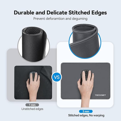 TECKNET Mouse Pad with Anti-fray Stitchin, Waterproof Surface & Non-Slip Rubber - Image 2