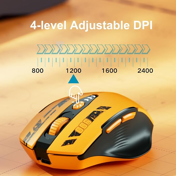 Bluetooth Mouse, Visible Battery Level, Rechargeable Ergonomic Wireless Mouse - Image 4