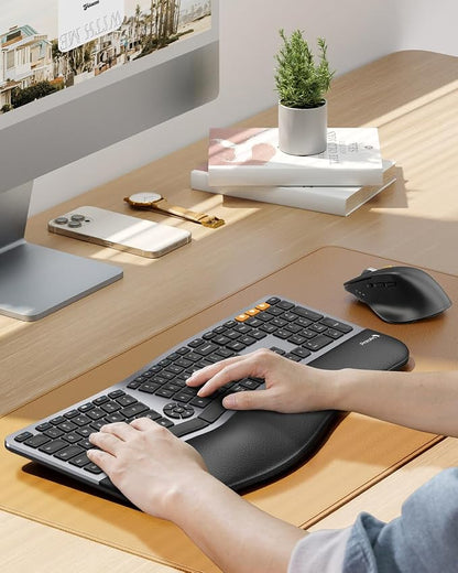 ProtoArc Ergonomic Keyboard Mouse, EKM01 Plus Full Size Wireless Bluetooth Ergo - Image 8