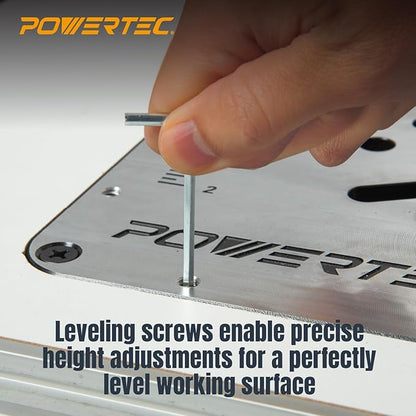 POWERTEC 24" x 32" Benchtop Router Table w/Aluminum Insert Plate – Laminated - Image 6