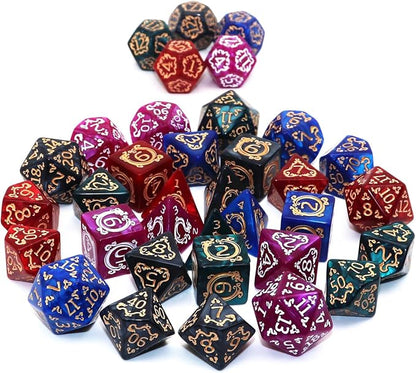 Polyhedral DND Dice Set, 5 Pack Vintage Dragon-Patterned Dice Sets Compatible - Image 5