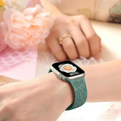 SNBLK 6 Pack Floral Engraved Bands Compatible - Image 5