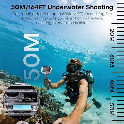 REYGEAK Waterproof Case for DJI Osmo Action 5Pro/4/3, 164FT/50M Underwater - Image 6