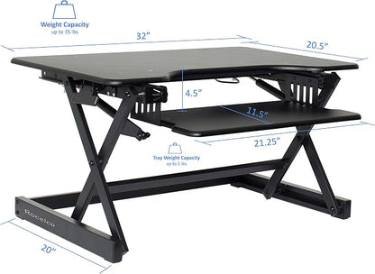 Rocelco 32" Height Adjustable Standing Desk Converter - Image 3