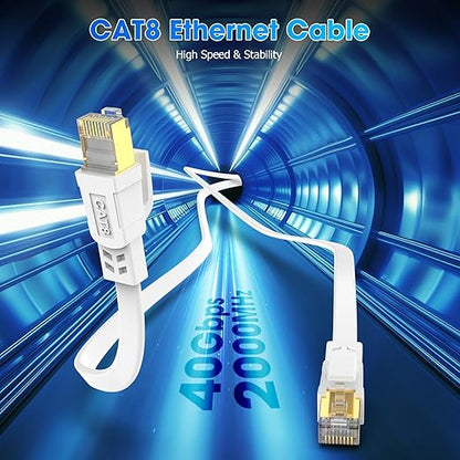 Cat 8 Ethernet Cable 1.5 ft, Heavy Duty High Speed Cat8 LAN Network Cable - Image 3