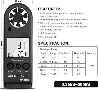 Anemometer Handheld Wind Speed Meter - Image 4
