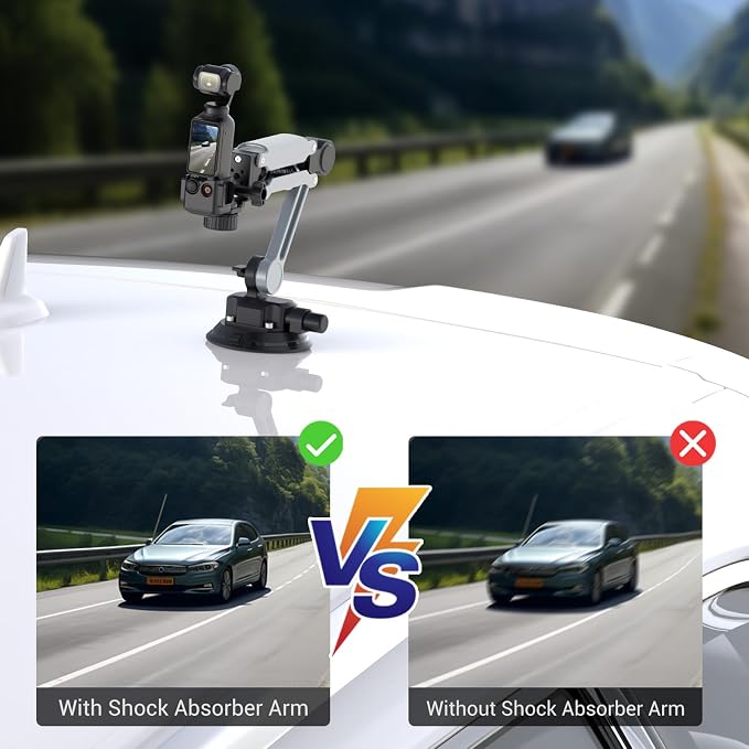 Geyo Camera Suction Cup Mount, Aluminum Alloy Multi-Function Shock Absorber Arm - Image 3
