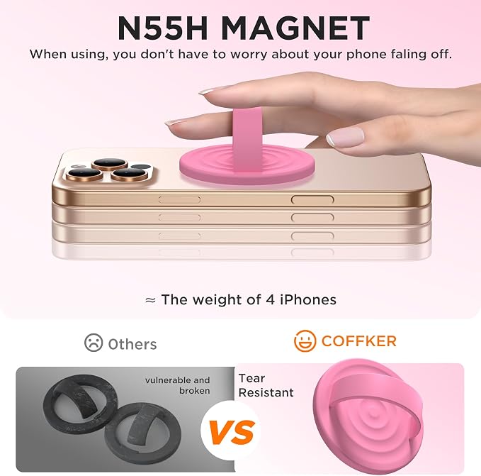Magnetic Phone Ring Grip Holder, Silicone Finger Loop Grip, Compatible - Image 5