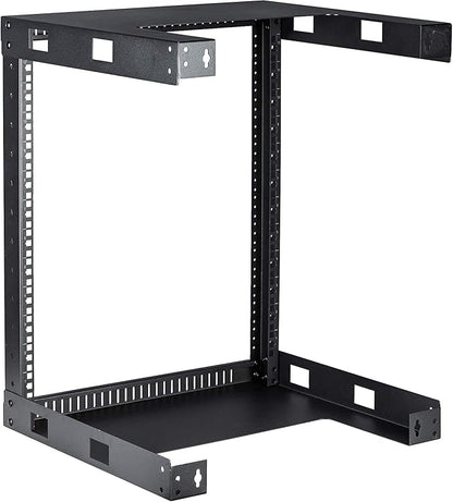 Kenuco Black 12U Wall Mount Open Frame Steel Network Equipment Rack 17.75 Inch - Image 3