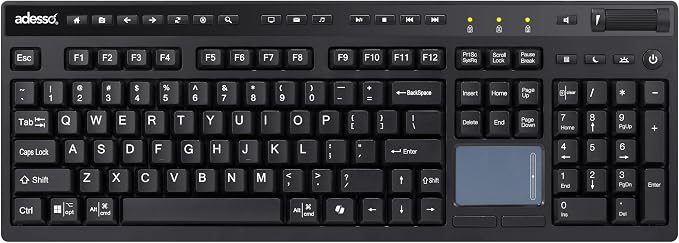 ADESSO Wireless Keyboard with Touchpad 104 Key Full Size USB Dongle Receiver - Image 3