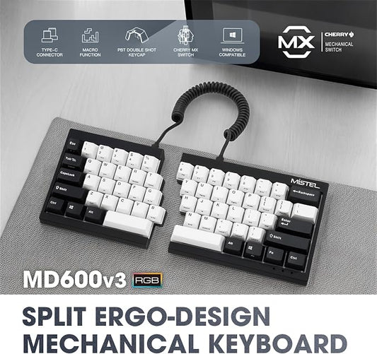 MD600 V3 RGB ORCA TKL Ergonomic Mechanical Keyboard, Cherry MX, Split Layout - Image 2