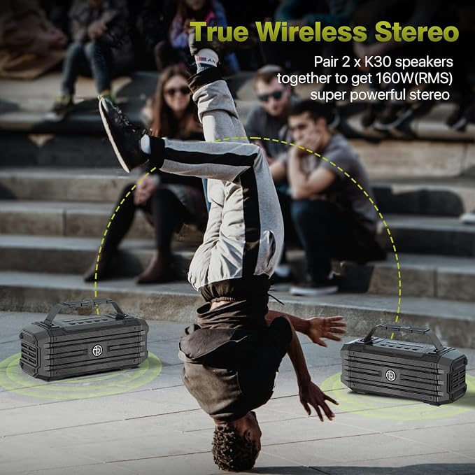 Bluetooth Speaker 120W Peak 80W Portable Wireless Hi-Fi Loud Outdoor IPX6 - Image 4
