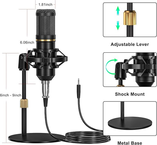Podcast Microphone Bundle with Live Sound Card Audio Mixer, Podcast Equipment - Image 2