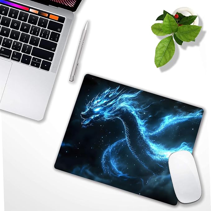 Witchy Blue Japanese Dragon Custom Mouse Pad - Image 6