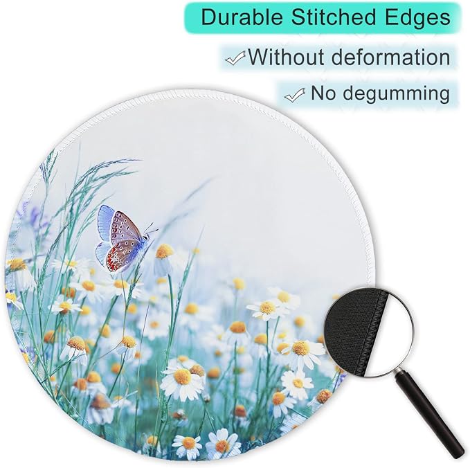 ITNRSIIET Round Mouse Pad with Stitched Edge Premium-Textured Waterproof - Image 5