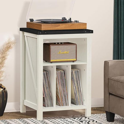 Record Player Stand with Vinyl Record Storage, Large Wood Turntable Stand - Image 7