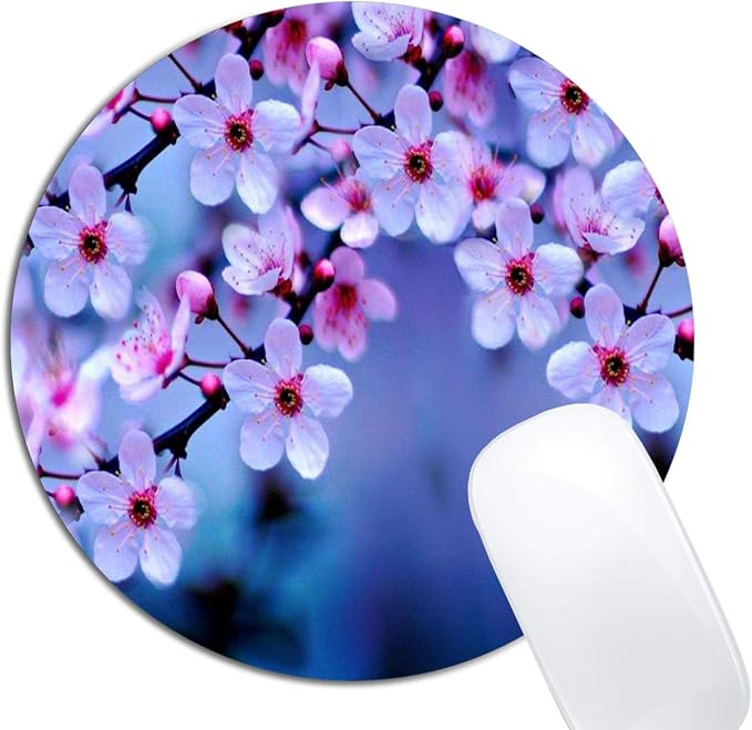 Beautiful Flowers Mouse Pad Round Non-Slip Rubber Mousepad Laptop Office by XDMY