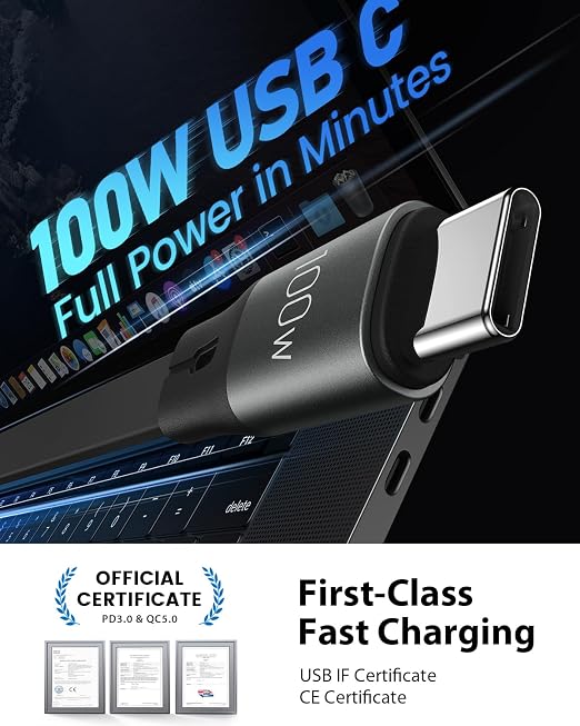 CAFELE 100W Retractable USB C Cable, 6-in-1 Multi Charging Cable, USB A/C 5A - Image 2