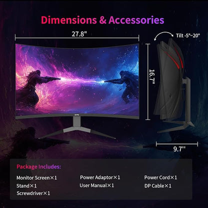 KTC 32Inch 240Hz Curved Gaming Monitor, 1000R VA, 4000:1 Contrast, Support - Image 9