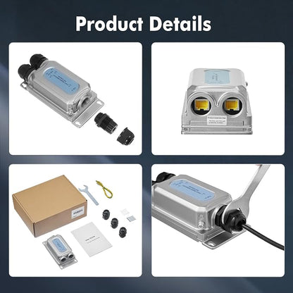 Outdoor IP67 Waterproof Gigabit PoE Passthrough Switch, 1 PoE in 2 PoE Out - Image 7