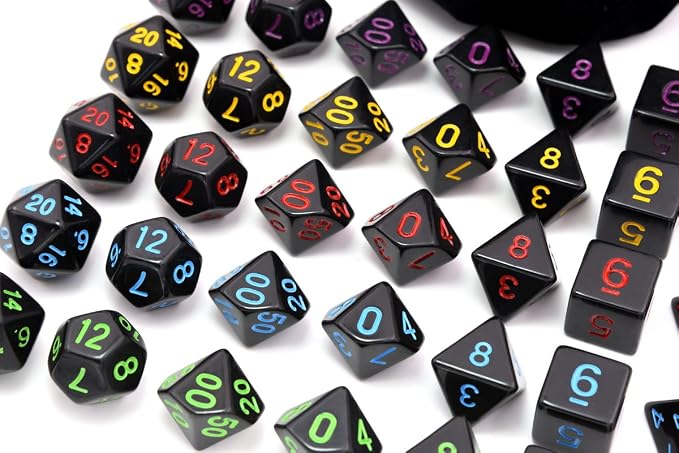 5 Sets New Black Polyhedral Dice - Image 2