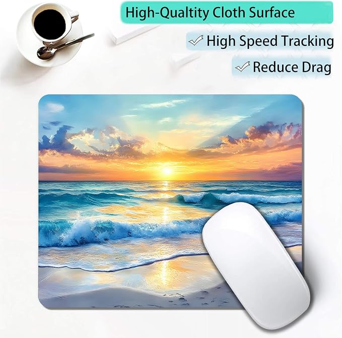 Aesthetic Sunrise Sunset Beach Custom Mouse Pad - Image 3