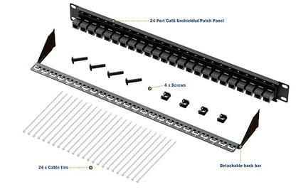 iwillink 10Gbps Cat6A Patch Panel 24 Port, Keystone Patch Panel UTP 19-Inch - Image 4