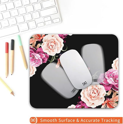 Square Mouse Pad Pretty Peony Flower, Personalized Premium-Textured Custom - Image 4