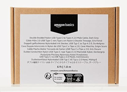 Amazon Basics USB-C to USB-A 2.0 Fast Charger Cable, Nylon Braided Cord - Image 8