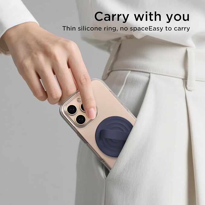 Magnetic Phone Ring Grip Holder, Silicone Finger Loop Grip, Compatible - Image 9
