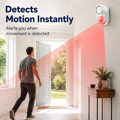 CPVAN 125dB Motion Sensor Alarm, Wireless Indoor PIR Motion Detector - Image 3
