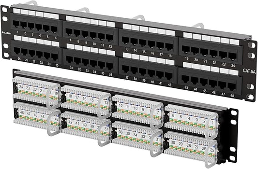 Iwillink 10Gbps Cat6A Patch Panel 48 Port, Network Patch Panel UTP 19-Inch by IWILLINK