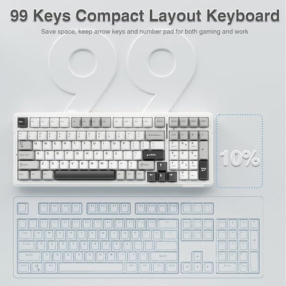 AULA F99 Wireless Mechanical Keyboard, Tri-Mode BT5.0/2.4GHz/USB-C Hot - Image 9