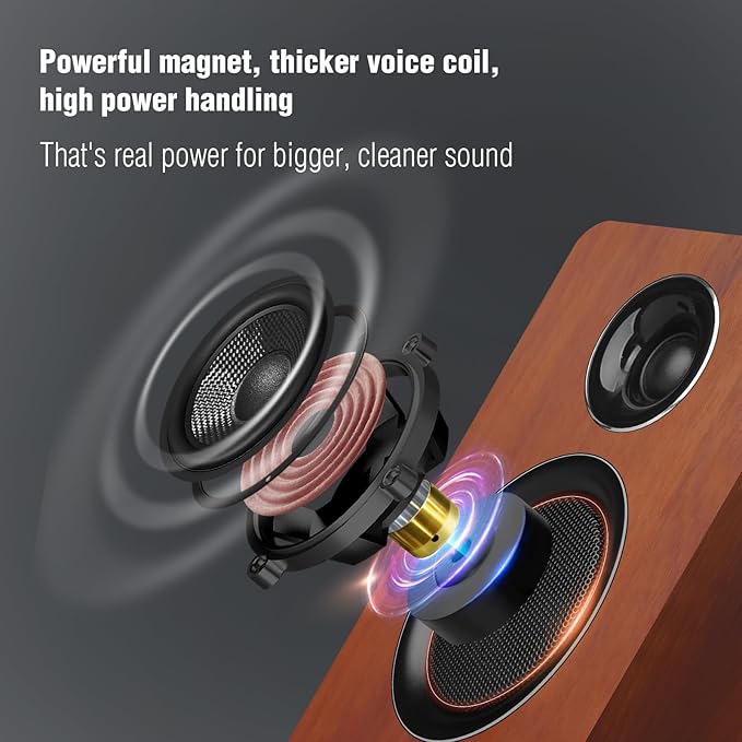 Computer Speakers for Desktop PC, Active Bookshelf Speaker - Image 3