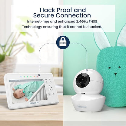 Babysense Baby Monitor with 2 Cameras and Audio 4.3", Non Wifi Baby Monitor - Image 5