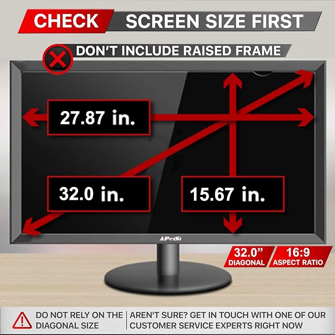 32 Inch Privacy Screen Filter for Widescreen 16:9 Monitor | Privacy Shield | - Image 2